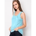 thumbnail image 2 of Made by Johnny Women's Casual Loose Fit Sleeveless Pleated Scoop Neck Tank Top S AQUA, 2 of 4