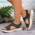 thumbnail image 6 of DIVVce Slip On Shoes Women Knit Fabric Open Toe Slingback Platform Footwear For Casual Walking And Daily Outdoor Activities, 6 of 8