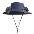 thumbnail image 4 of Wide Brim Solar Fan Outdoor Hat, Outdoor Wide Brim Sun Hat with 2 Solar Fan Sun Bucket Hat for Men,UPF50+ Sun Fishing Hat, 4 of 8