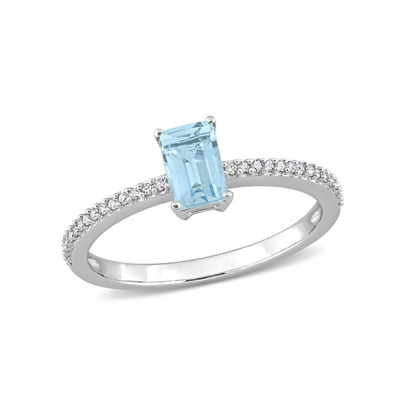 Everly Women's Topaz and Diamond 10k White Gold Ring