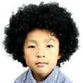 thumbnail image 2 of marioyuzhang Half Wigs for Black Kids Human Hair Wig Bundles Party Disco Funny Clown Hair Football Fan-Kids Masquerade Hair Wig Glueless Closure Wefted Wigs, 2 of 2