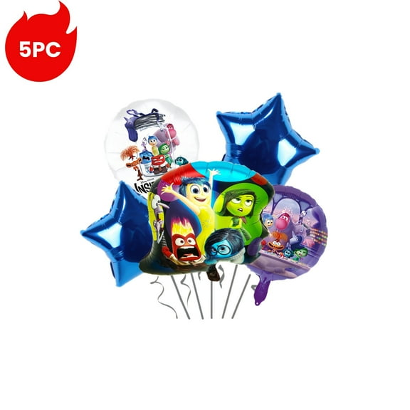 5 Pcs Foil Balloons Are Used As Decorative Elements To Enhance The Atmosphere Of Inside Out-Themed Party