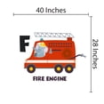 thumbnail image 3 of DAYCARE - Vinyl Child Care Kindergarten Educational Art Decoration Sticker Letter F Alphabet Fire Engine Truck Elephant Animal Design Adhesive Wall Decal 40" x 28", 3 of 3