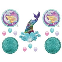 Barbie Mermaid Tail  Happy Birthday party balloons Decoration Ocean Blue Sequins