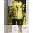 thumbnail image 6 of Modern Boho Sheer Curtains 2 Panels Set Flower Geometric Texture Yellow Black Abstract Art Sheer Window Curtains Light Filtering Rod Pocket Voile Drapes for Bedroom Living Room 52"X84", 6 of 9