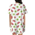 thumbnail image 3 of Rocae Watermelon And Kiwi for Two Piece Sleepwear Pajamas Sets for Women Soft Short-Sleeved Pjs with Lounge Shorts 3X-Large, 3 of 9