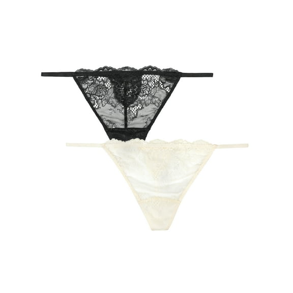 Smart & Sexy Women's Temptation Lace V-String Thong Panty 2-Pack