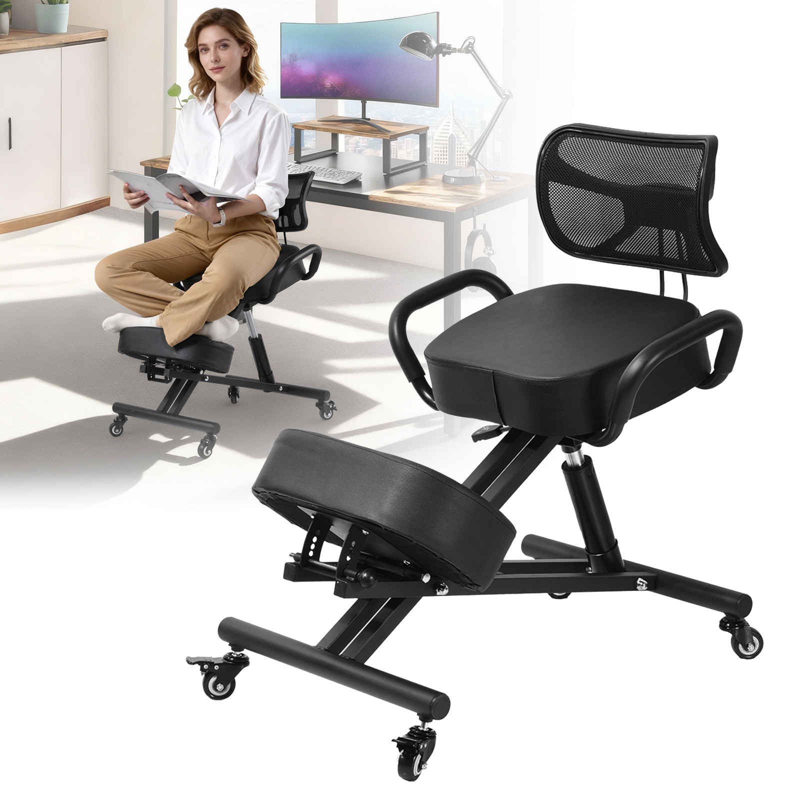 adjustable kneeling chair with back product