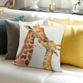 thumbnail image 3 of FCXZI Giraffes Love Illustration Party Decor Pillow Cover for Home 20x20in, 3 of 5
