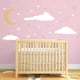 thumbnail image 2 of Decoración de la habitación del cuarto de bebé, vinilo de pared de cielo de nubes, calcomanía de pared de Luna y cielo, calcomanías de vinilo de pared de cielo de nubes, uso conveniente, 2 of 8