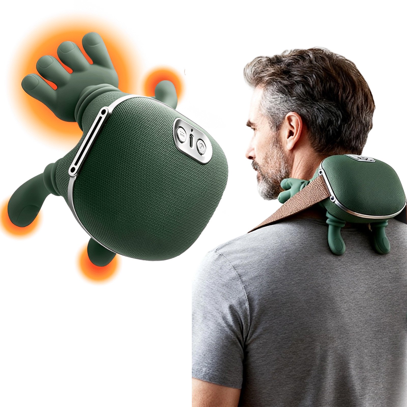 Shiatsu Neck And Back Massager,Siaasoo Neck Massager For Pain Relief Deep Tissue,Siasoo Neck Massager With Heat,Siaasoo Bionic Relaxation Massager,Human Hand Design, Electric 4D Kneading Massage