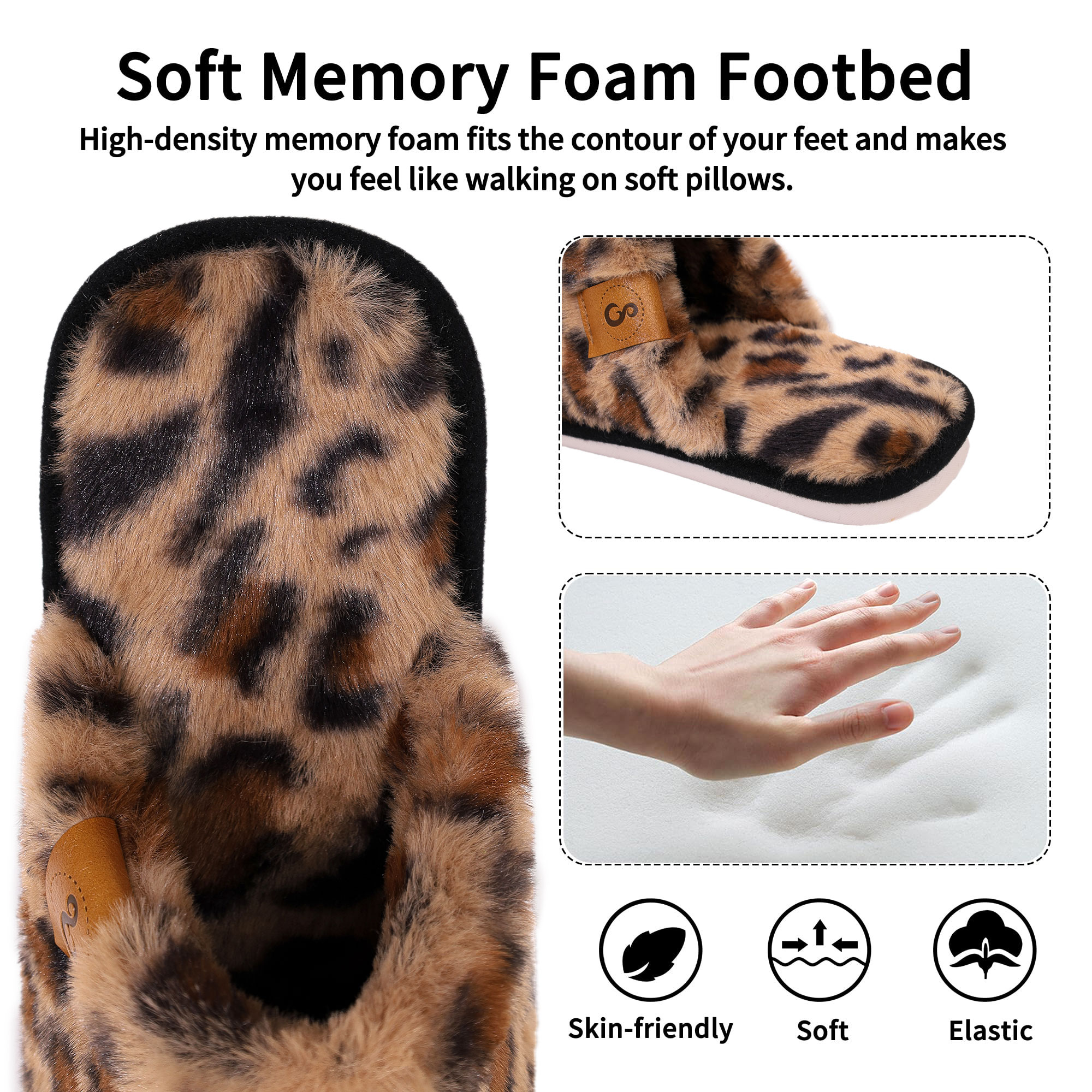 Ecetana Women's Fuzzy Slippers with Memory Foam photo 4