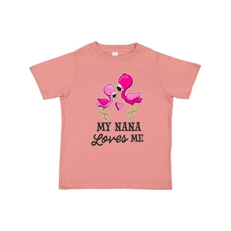 

Inktastic My Nana Loves Me with Two Flamingos Gift Toddler Boy or Toddler Girl T-Shirt