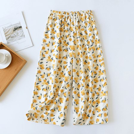 

Xerarch Capri Pants Women s Summer Thin Cool Cotton Pajamas Have Side Pockets To Wear Sunscreen Home Pants Capri Pants Wide Leg Pants
