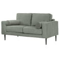 thumbnail image 2 of Benjara Haez 60 Inch Loveseat, 2 Bolster Pillows, Chevron, Light Gray Polyester-Color:Light GrayMaterial, 2 of 6
