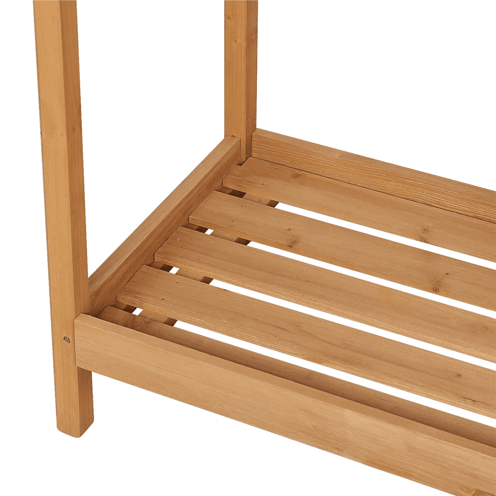 Renwick Outdoor Garden Potting Bench W/Cabinet Drawer Open Shelf, Wood