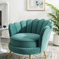 thumbnail image 6 of Contemporary Modern Urban Designer Living Room Lounge Club Lobby Accent Side Chair Armchair, Velvet Fabric Metal Steel, Aqua Blue, 6 of 6