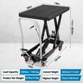 thumbnail image 3 of Manual Hydraulic Lift Table Cart – 330 lbs Capacity, 28.5" Max Height, Single Scissor Table, 4 Wheels, Non-Slip Platform 330lbs | 28.5" Lift | Black+Silver Handle, 3 of 7