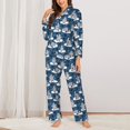 thumbnail image 2 of Lsque Snow Penguin Pattern Long Sleeve Pajama Set for Women - Soft 2-Piece Sleepwear and Loungewear Set with Pockets, Comfy Nightwear-XX-Large, 2 of 7