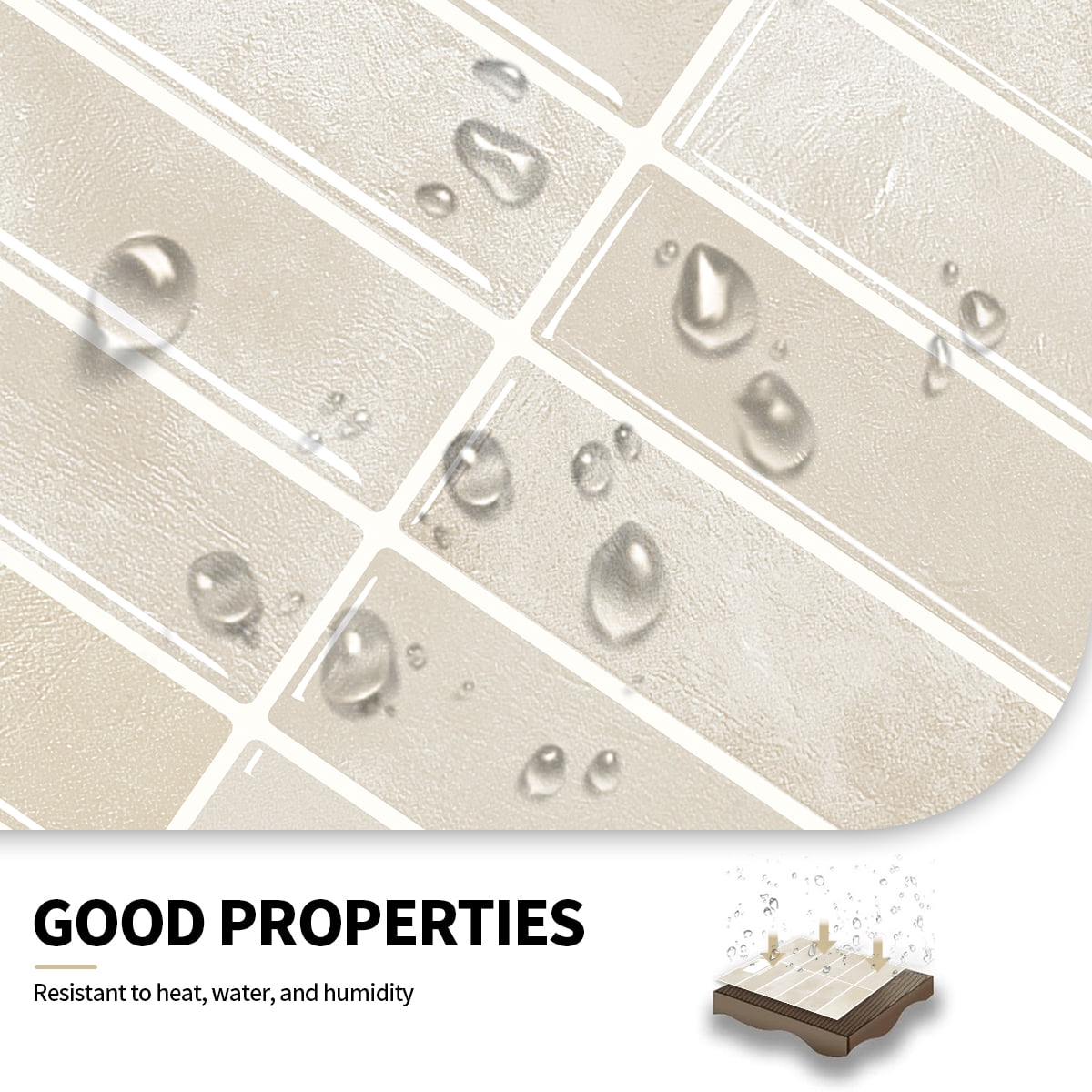Peel and Stick Backsplash 3D Wall Tiles,Self-Adhesive,Oil Proof,Waterproof, Removable Wall Panels for Kitchen & Bathroom,Modern Design, Easy Install (10.7ft，12x9 inch,15 Pack)