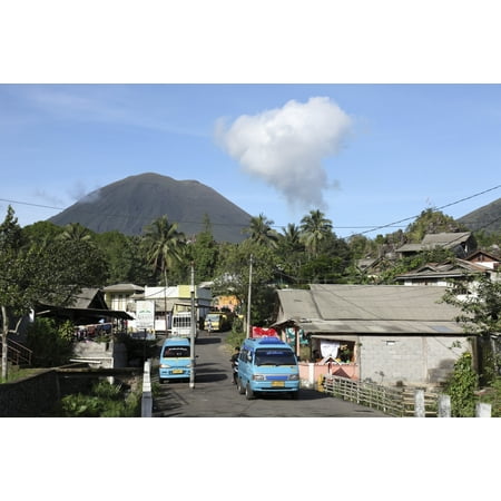 Kinilow town at foot of Lokon-Empung volcano Sulawesi Indonesia Stretched Canvas - Richard RoscoeStocktrek Images (35 x