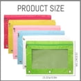 thumbnail image 2 of 6 Pcs Colorful Oxford Pencil Pouches for 3 Ring Binder, 9.8" x 7.1" Binder Pockets with Clear Visible Window, 3 Reinforced Grommets (6 Colors), 2 of 12