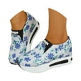 thumbnail image 2 of XIMIN Women Snakeskin Platform Slip On Floral Printed Sneakers with Chunky Sole Round Toe Classic Wedge Heel Comfortable Breathable Work Casual Shoes Loafers Sneaker, 2 of 7