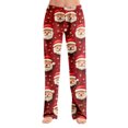 thumbnail image 2 of Hearthz Christmas Pajama Pants Women Winter Soft Elastic Waist Pijama Pants Warm Cozy Xmas Pj Bottoms Lounge Pants Pajama Pants, 2 of 7