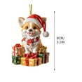 thumbnail image 2 of Christmas Gift Dog Acrylic Hanging Plaque - Cute Dog Themed Acrylic Ornament for Christmas Tree Home Door Decor, Festive Gift Plaque for Dog Lovers Family Friends, Durable Acrylic Dog Decor, 3in, E, 2 of 6