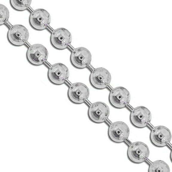 Stainless Steel Military Ball Bead Chain 6mm Dog Tag Link Pallini Necklace 16" Gray Jewelry Female