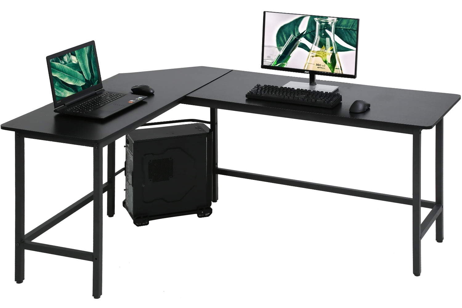 L-Shaped Computer Desk Corner Desk Gaming Table Writing Study Office Workstation 