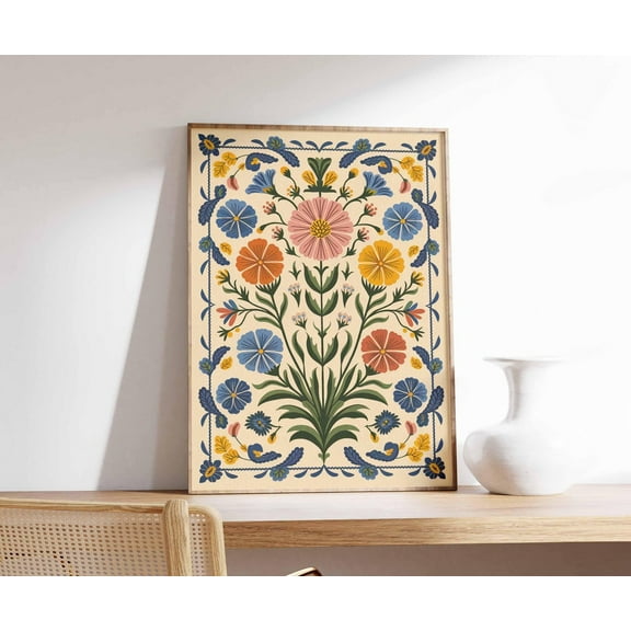 Kna Prints - Vintage Mexican Poster, Floral Print, Mexican Prints, Mexican Decor, Traditional Latin Decor, Botanical Wall Art, Tropical Print, Latin Art ,Decor For Living Room Bedroom, UNFRAMED-8x12