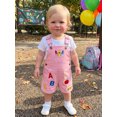 thumbnail image 4 of RUINIXCW Toddler Girl Boy Back to School Overalls Shorts Kids Pre Kindergarten Outfits Baby Boys Girls First Day of School Outfit Pencil Apple Letter Embroidery Adjustable Strap Fall Summer Jumpsuit, 4 of 9