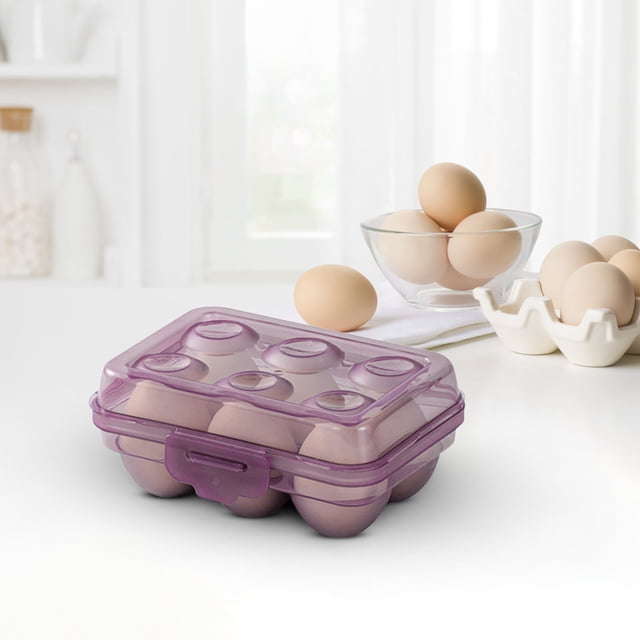Blueek Portable Food Grade Egg Storage Box, Stackable Organizer for Kitchen or Refrigerator, Easy Transport Camping Carrier
