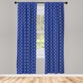 thumbnail image 4 of Ambesonne Abstract Window Curtains, Crescent Moon Night Time, Each 28" W x 95" L, Cobalt Blue Pale Yellow, 4 of 4