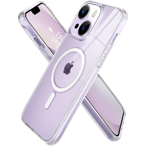Magnetic for iPhone 14 Case & iPhone 13 Case, [Compatible with Magsafe] [Military-Grade Protection], Slim Protective Clear iPhone 14 / iPhone 13 Phone Case 6.1 inch, Clear