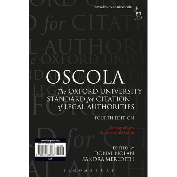 Oscola: The Oxford University Standard for Citation of Legal Authorities, (Paperback)