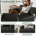 thumbnail image 2 of YOUDENOVA 89 Inch Sofa Couch, Modern 3-Seater Sofa for Living Room, Modern Sleeper Couches Deep Seat Sofa Lounge for Apartment, Black Chenille, 2 of 9