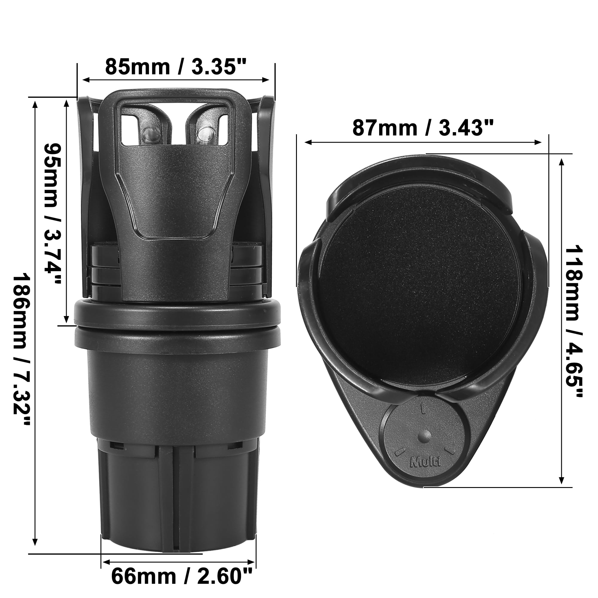 Car Cup Holder Expander Divided into Two Multifunctional Car Bottle Adapter  Organizer Black 