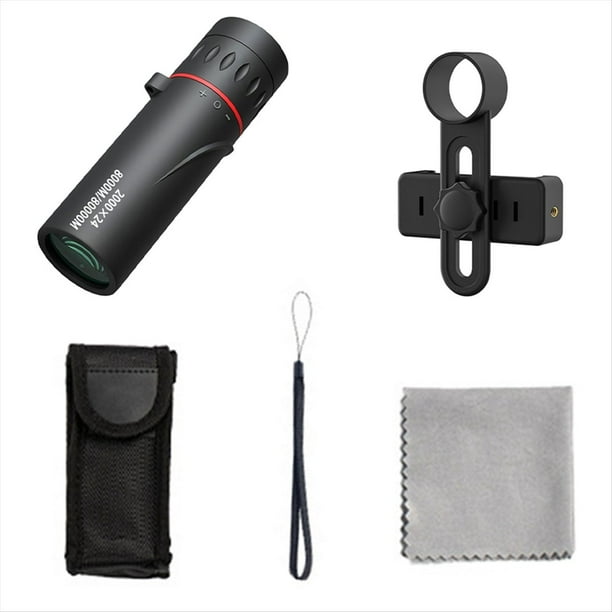 Telescopio Monocular de 2000x24 con Enfoque Óptico, Monocular de Potencia para Adultos y Niños, con Adaptador para Teléfono, Monoscopio de Bolsillo.