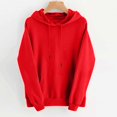 thumbnail image 3 of Fanxing Red Hooded Sweatshirts Womens Knitted Clearance 2025 Women Oversized Sweatshirt Trendy Boyfriend Hoodies Tops for Juniors Hooded Drawstring Pullovers, 3 of 6