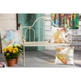 thumbnail image 3 of Evergreen Distressed White Headboard Outdoor Safe Metal Garden Bench, 3 of 3