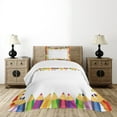 thumbnail image 4 of Ambesonne Party Quilted Bedspread Set 2 Pcs, Colorful Pencils, Twin Size, Multicolor, 4 of 5