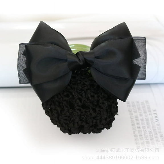 2pcs Hair Bun Covers Bow Hair Net Clips Women Hair Bun Net Hair Accessories for Nurses Stewardess