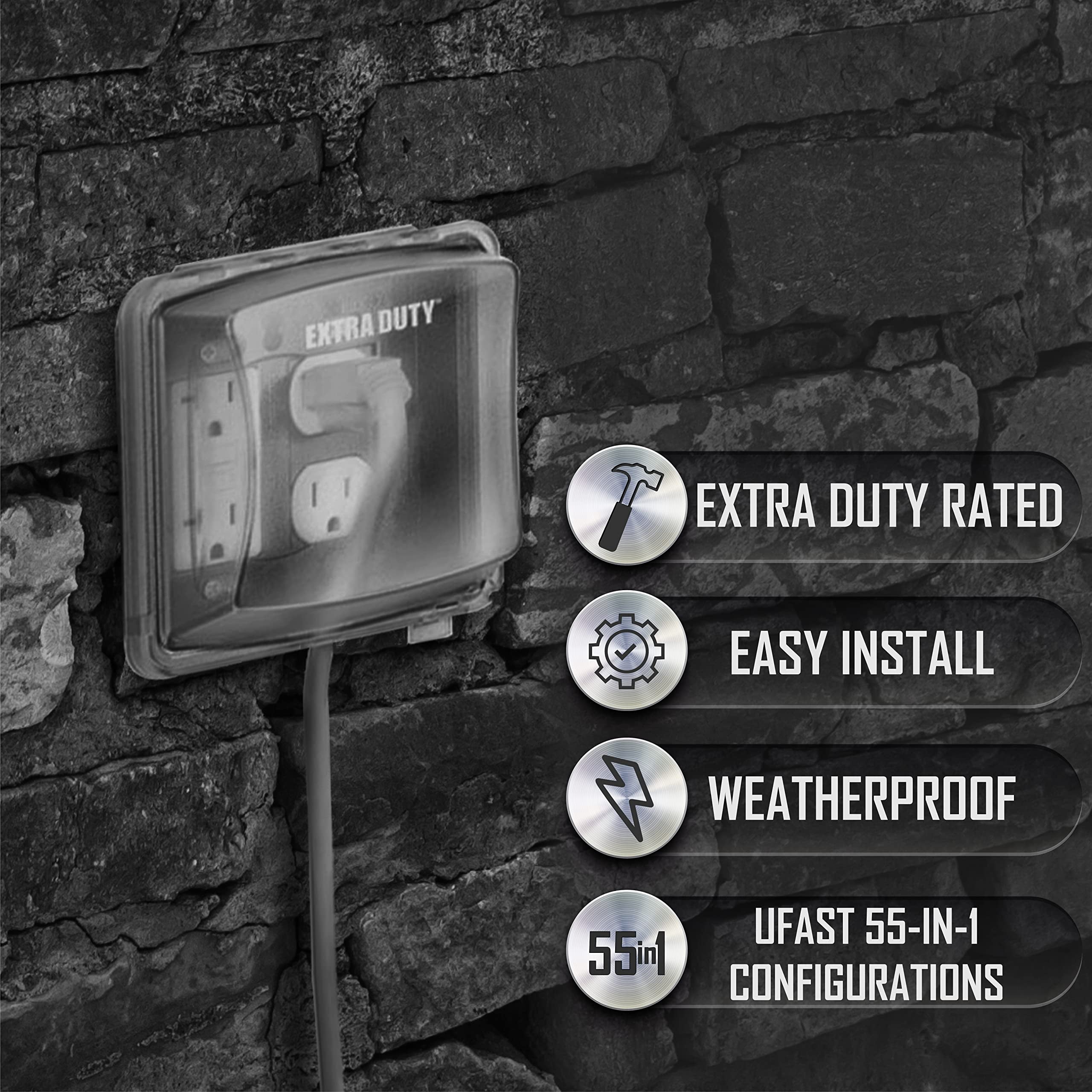 Hubbell 2-Gang Vertical Mount Non-Metallic In-Use Outdoor Outlet Cover