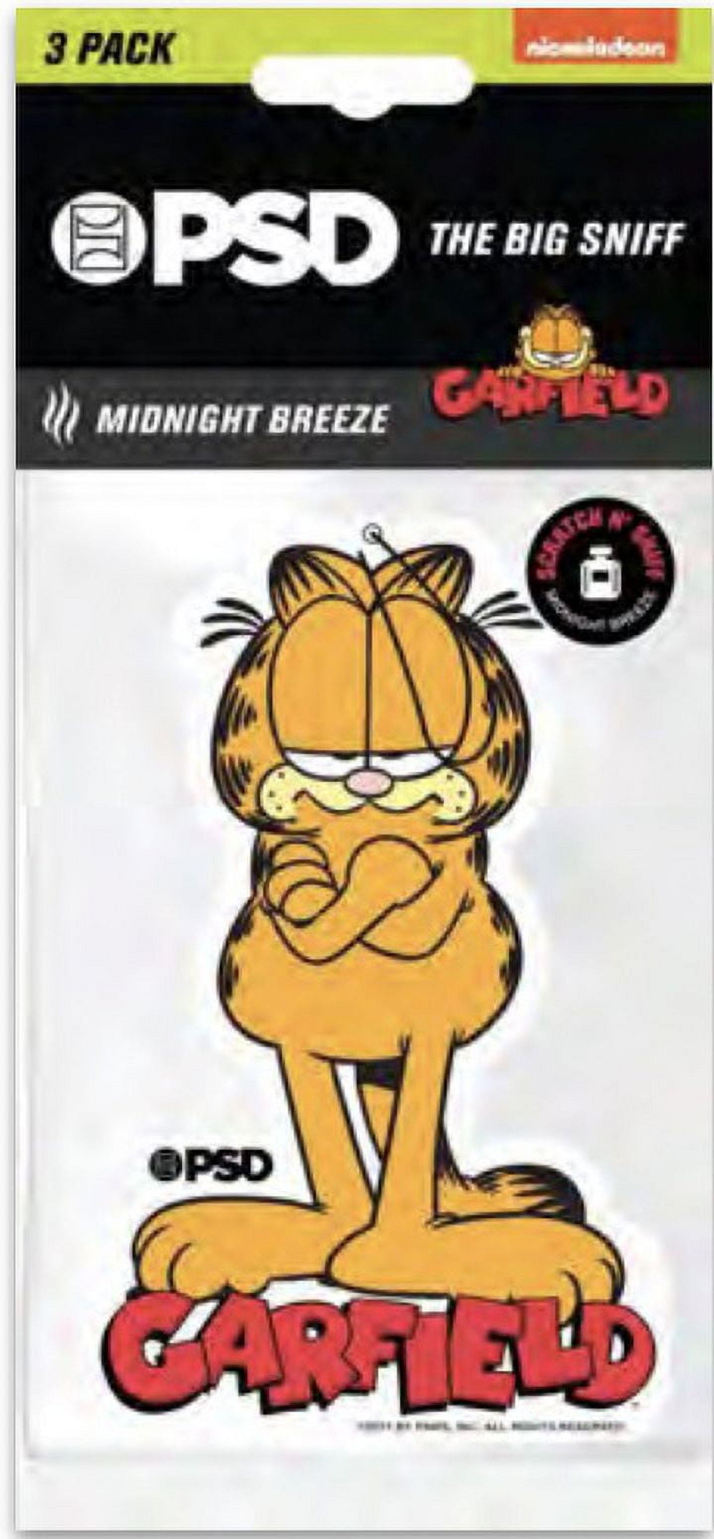 (3 pack) PSD Big Sniff, Garfield Cattitude Hanging Air Freshener 3 Pack with Vanilla Scent