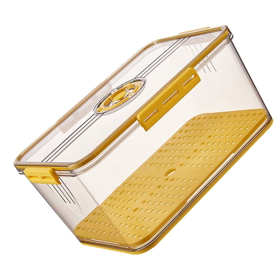 OFFIGAM Yellow Freezer Fruit Storage Box with Multiple Compartments for Organized Home Food Storage