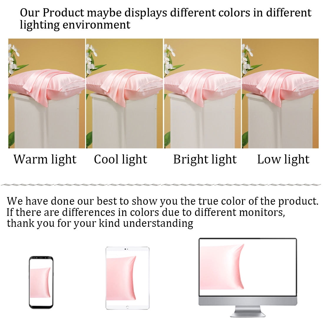 Unique Bargains 2-Pack Silk Pillowcase Eye Cover Set Pink King