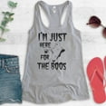 thumbnail image 2 of I'm Just Here For The Boos Tank Top, Ladies Racerback Tank Top, Halloween Tank, Ghost Tank, Heather Gray, Large, 2 of 3