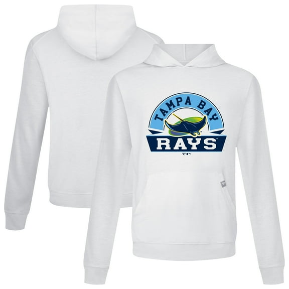 Men's Levelwear White Tampa Bay Rays Relay Banner Arch Pullover Hoodie